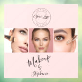 Pink Black Script Your Logo 3 Photo Makeup Fensteraufkleber (Blatt 3)