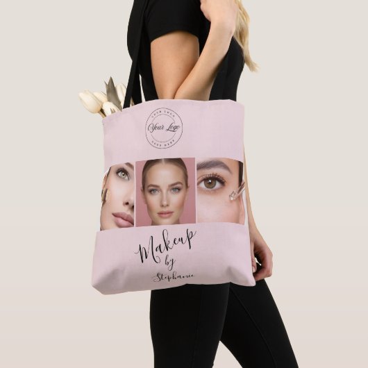 Pink Black Script Your Logo 3 Photo Makeup Tasche (Von Nahem)