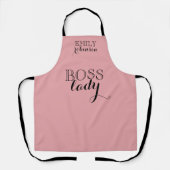 Pink Black Scripted Boss Lady Personalisiertes Ges Schürze (Vorderseite)