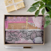 Pink & Black Shabby Glam Couture Decodipage Paper Seidenpapier (Geschenk)