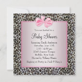 Pink Black Shoes Pink Leopard Baby Girl Dusche Einladung (Rückseite)