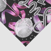 Pink Black Silver Glitzer Sweet 16 Birthday Party Seidenpapier (Ausschnitt)
