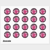 Pink Black Silver IMITATE Glitzer Sweet 16 Sticker (Blatt)