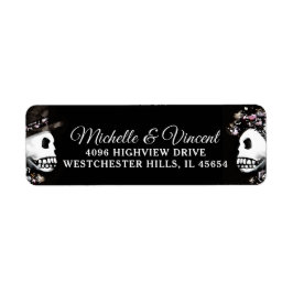 Pink & Black Skeleton Custom Small Wedding Address