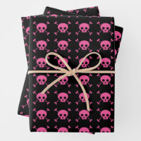 Pink Black Skull Pattern Goth Girl