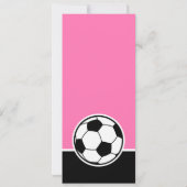 Pink Black Soccer Ticket Pärchen Kinderdusche Foto Einladung (Rückseite)