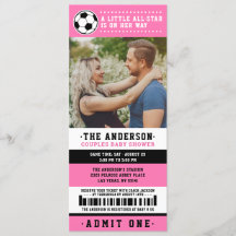 Pink Black Soccer Ticket Pärchen Kinderdusche Foto