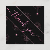 Pink & Black Spooky Spinnennetze WebHalloween Viel Quadratische Visitenkarte (Vorderseite)