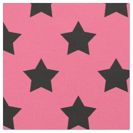 Pink Black Stars Muster dekorative Textil Stoff
