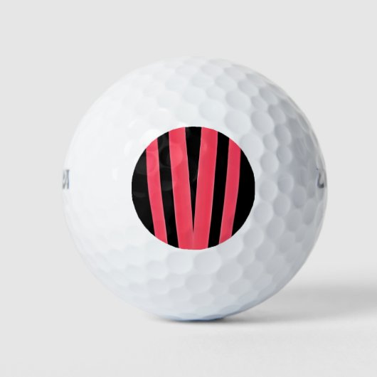 PINK Black Stripes gemusterter Golfball - einzigar (Vorderseite)