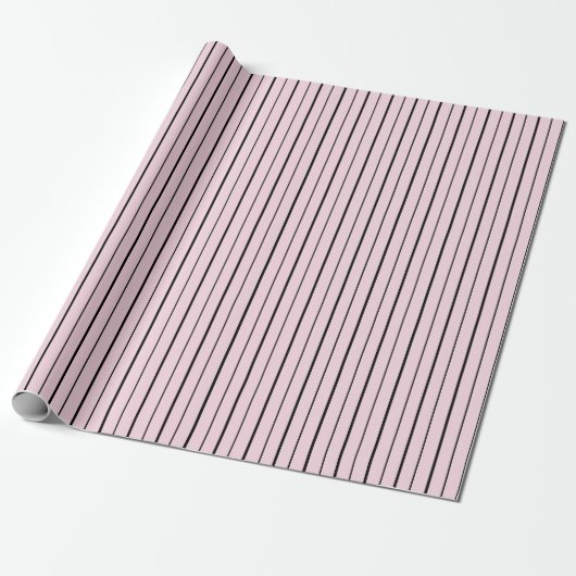 Pink & Black Stripes Gift Wrapping Paper Geschenkpapier (Ungerollt)