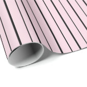 Pink & Black Stripes Gift Wrapping Paper Geschenkpapier (Rolleneckpunkt)