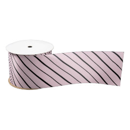 Pink & Black Stripes Gift Wrapping Satinband