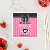 PINK Black Stripes Girly Birthday/Pajama Party Serviette (Beispiel)