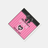 PINK Black Stripes Girly Birthday/Pajama Party Serviette (Ecke)