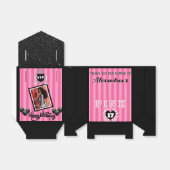 PINK Black Stripes Girly Birthday/Slumber Party Geschenkschachtel (Ungefaltet)