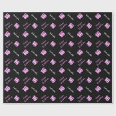 Pink Black Sweet 16 Personalisiertes Wrapping Pape Geschenkpapier (Flach)