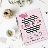 Pink & Black Teacher Life Spirale Notebook Notizblock