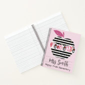Pink & Black Teacher Life Spirale Notebook Notizblock (Innenseite)