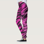 Pink Black Tiger Streifen Druckmuster Leggings (Links)