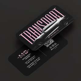 Pink Black Transport Driver Auto Rent Chauffeur Visitenkarte