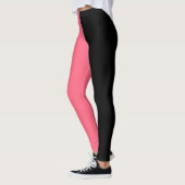 Pink Black Two Tone Halb Color Split Leggings (Links)