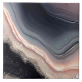 Pink Black und Cream Geode Style Keramik Tile. Fliese (Vorderseite)