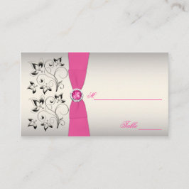 Pink, Black und Silver Placecards (Script-Schrifta Platzkarte