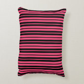 Pink Black Vertical Stripes Design Dekokissen (Rückseite(Vertikal))