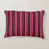 Pink Black Vertical Stripes Design Dekokissen (Rückseite)