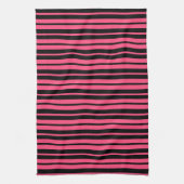 Pink Black Vertical Stripes Design Geschirrtuch (Vertikal)