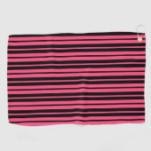 Pink Black Vertical Stripes Design Golfhandtuch (Horizontal)