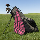 Pink Black Vertical Stripes Design Golfhandtuch (Gras)