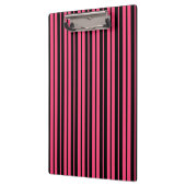 Pink Black Vertical Stripes Design Klemmbrett (Links)