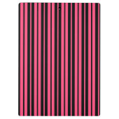 Pink Black Vertical Stripes Design Klemmbrett (Rückseite)