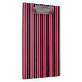 Pink Black Vertical Stripes Design Klemmbrett (Rechts)