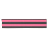 Pink Black Vertical Stripes Design Kurzer Tischläufer (Horizontal)