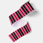 Pink Black Vertical Stripes Design Satinband (Rückseite)