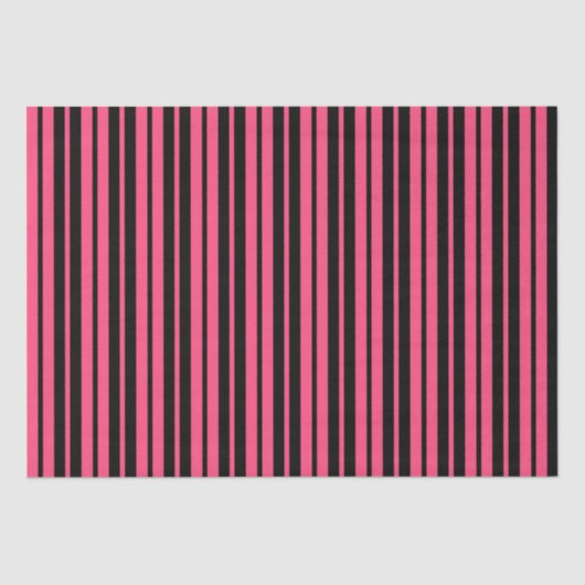 Pink Black Vertical Stripes Design Seidenpapier (Vorderseite)