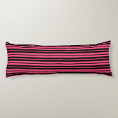 Pink Black Vertical Stripes Design Seitenschläferkissen (Rückseite)