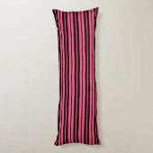 Pink Black Vertical Stripes Design Seitenschläferkissen (Rückseite (Vertikal))