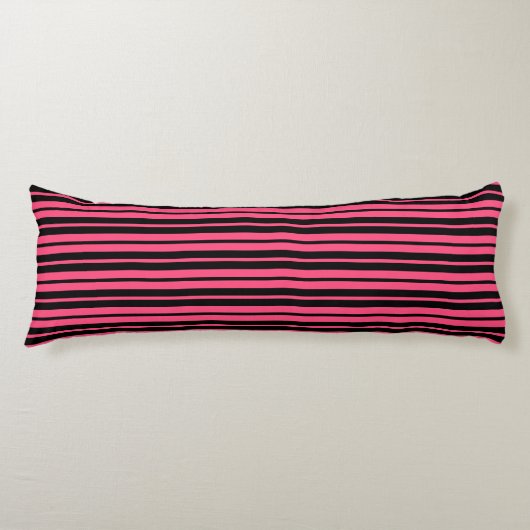 Pink Black Vertical Stripes Design Seitenschläferkissen (Vorderseite)