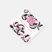 Pink Black Volleyball Party Girls Geburtstag Serviette (Ecke)