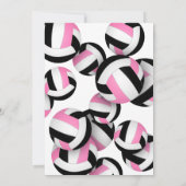 Pink Black Volleyballs Mädchen Geburtstag Einladung (Rückseite)