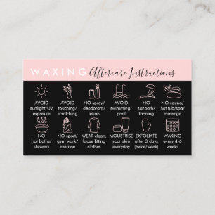 Pink Black Waxing Nachsorge zwölf Tipps Visitenkarte