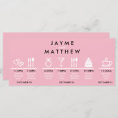Pink Black Wedding Timeline Begrüßungstablett Hinw (Vorne/Hinten)