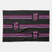 Pink Black Weihnachtsfeier Geschirrtuch (Horizontal)