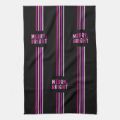 Pink Black Weihnachtsfeier Geschirrtuch (Vertikal)