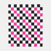 Pink Black White Checkered Pattern Design  Fleecedecke (Vorderseite)