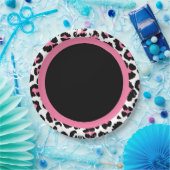 Pink Black & White Cheetah Print Pappteller (Party)